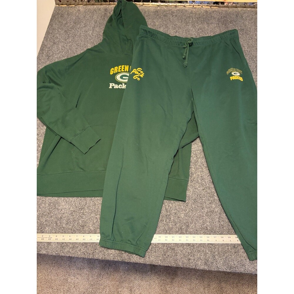 Green Bay Packers NFL Team Apparel Hoodie 3XLT Sweatpants 2XLT Set Go Pack Go - Picture 2 of 12
